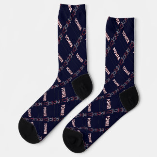 Sendemast und Stromleitungsmuster Socken