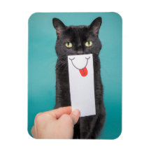 Senden einer lächelnden, lustigen Katze mit dem Mu