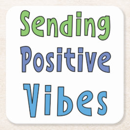 Senden positiver Vibes Rechteckiger Pappuntersetzer