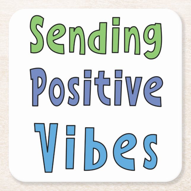 Senden positiver Vibes Rechteckiger Pappuntersetzer (Vorderseite)