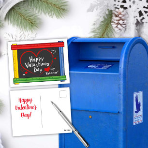 Senden Sie die Meldung Happy Valentine's Day Teach Postkarte