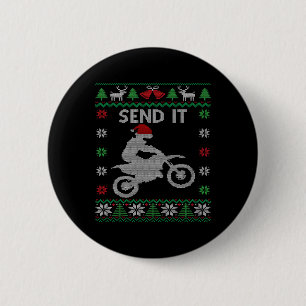 Senden Sie es Dirt Bike Reiten Santa Motocross Ugl Button