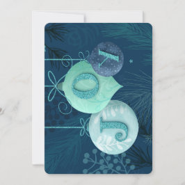 Senden Sie Freude mit dieser blauen Ton-on-Ton-Url Feiertagskarte