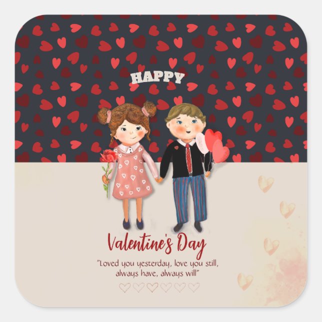Senden Sie Ihnen viele Liebe Valentine Aufkleber (Vorderseite)