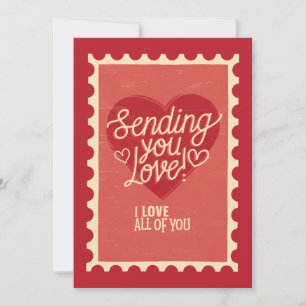 Senden Sie Ihre Liebe Vintag Valentine Grußkarte Feiertagskarte