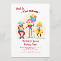 Senden Sie in die Clowns-Einladung
