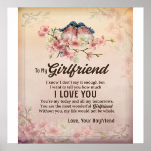Senden Sie Liebe von Ihrem Freund an meine Freundi Poster