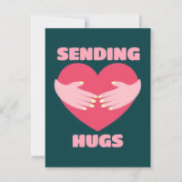 Senden von Hugs Heart Illustration mit Handaufkleb