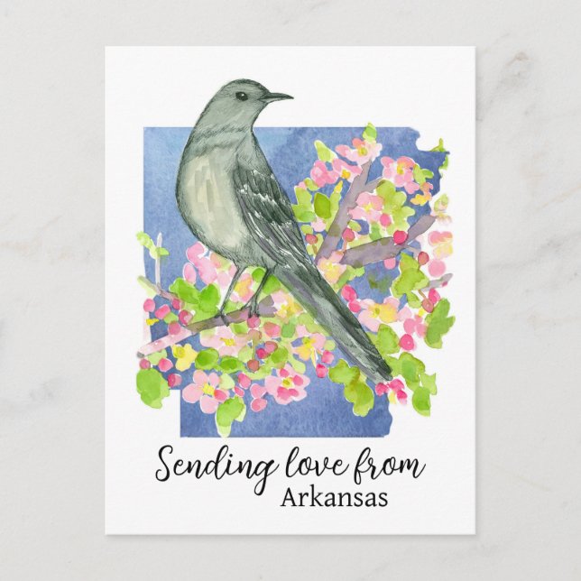 Senden von Liebe aus dem Staat Arkansas Postkarte (Vorderseite)