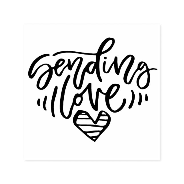 Senden von Liebe Handschrift Personalisiert Permastempel (Design)