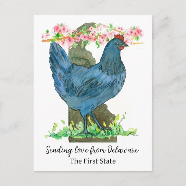 Senden von Liebe von Delaware Peach Blossom Blume Postkarte (Vorderseite)