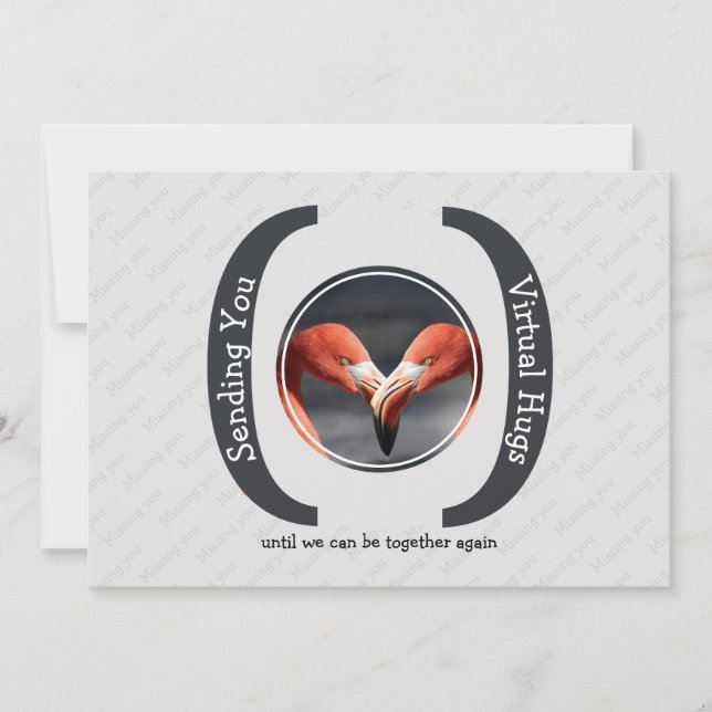 SENDENDE SIE VIRTUAL HUGS Foto GRAY Grußkarte (Vorderseite)