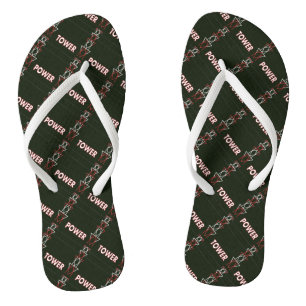 Sendeturm und Stromleitungsmuster Flip Flops