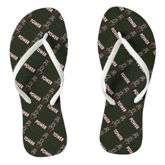 Sendeturm und Stromleitungsmuster Flip Flops