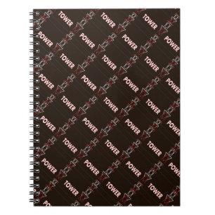 Sendeturm und Stromleitungsmuster Notizblock