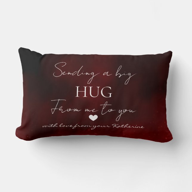 Sending a Big Hug – Personalized Love Message Lendenkissen (Vorderseite)