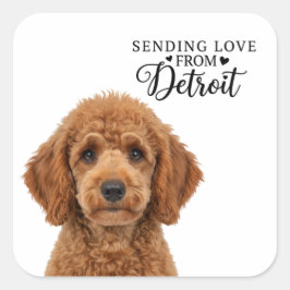 Sending Love From Detroit Quadratischer Aufkleber
