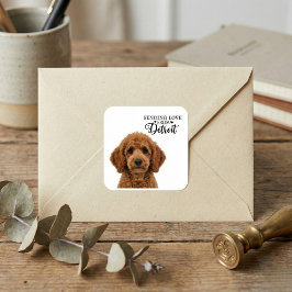 Sending Love From Detroit Quadratischer Aufkleber