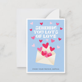 Sending Love Mail Hearts Envelope Valentine's Day Mitteilungskarte