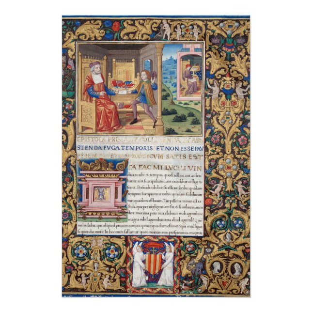 Seneca das jüngere Illuminierte mittelalterliche M Poster (Vorderseite)