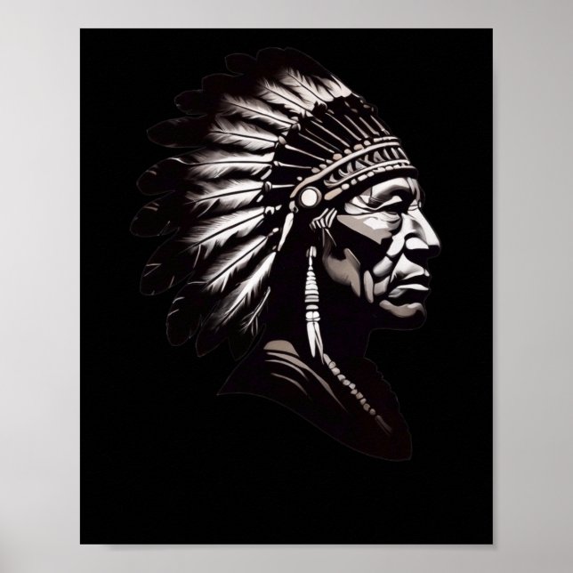 Seneca Indian Chief Sticker2 Poster (Vorne)