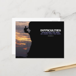 Seneca Inspiration Zitat "Schwierigkeiten" Postkarte