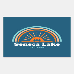 Seneca Lake New York Rainbow Rechteckiger Aufkleber