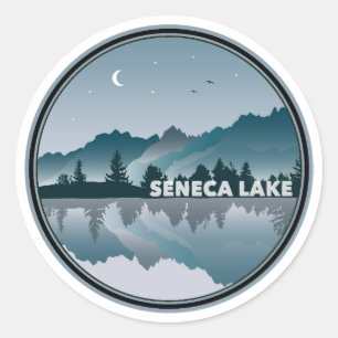 Seneca Lake New York Reflection Runder Aufkleber