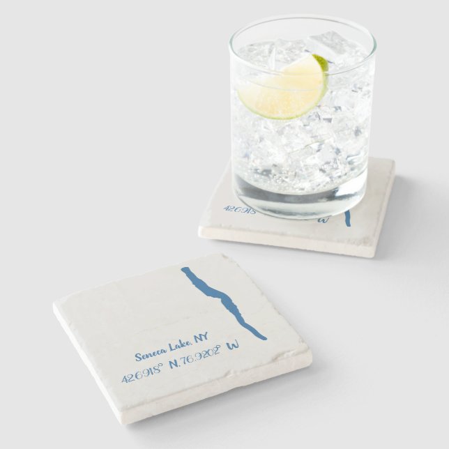 Seneca Lake, NY Marble Untersetzer (Seitenansicht)
