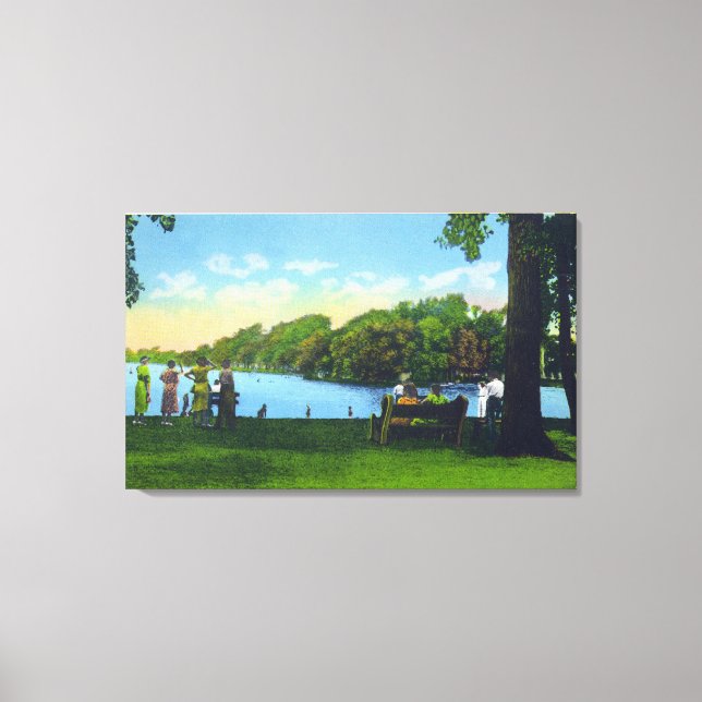 Seneca Lake Park Scene Leinwanddruck (Vorderseite)
