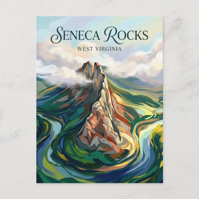 Seneca Rocks West Virginia Postkarte (Vorderseite)