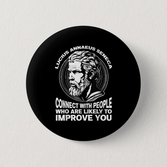 Seneca Stoic Philosopher Motivierend Selbst verbes Button (Vorderseite)