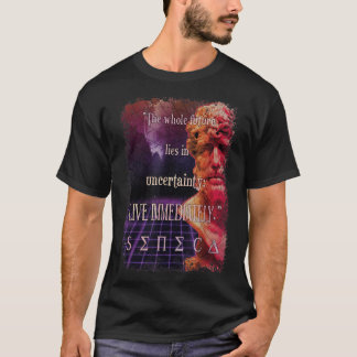 Seneca Stoic Zitat Live Now Stoicism Philosophie T-Shirt