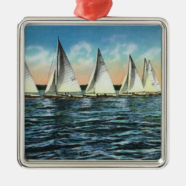 Seneca-Yachtclub Ornament Aus Metall (Vorne)