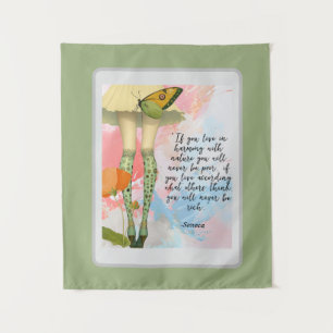 Seneca Zitat Whimsical Modern Collage Wandteppich