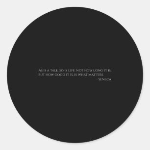 Seneca Zitat zum Leben - Altes Rom - Stoiker Philo Runder Aufkleber