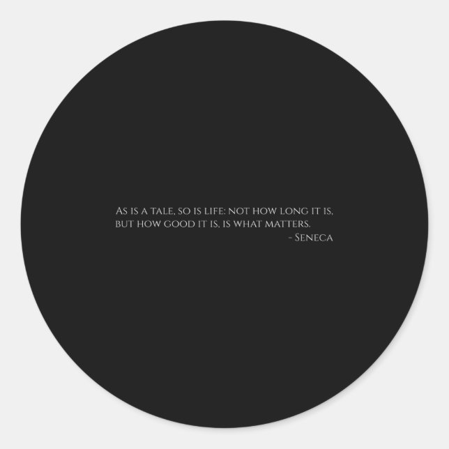Seneca Zitat zum Leben - Altes Rom - Stoiker Philo Runder Aufkleber (Vorderseite)