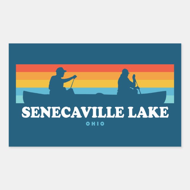 Senecaville Lake Ohio Canoe Rechteckiger Aufkleber (Vorderseite)