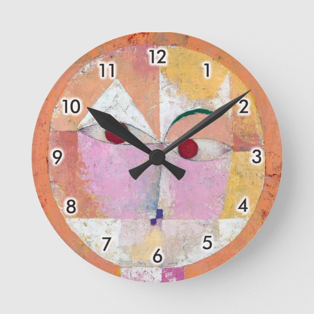 Senecio, Paul Klee Square Wall Clock Runde Wanduhr (Vorderseite)