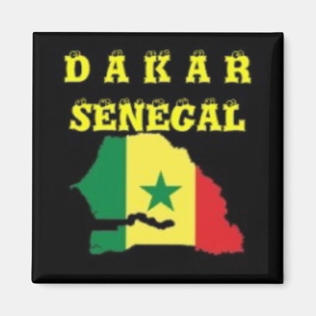 SENEGAL (DAKAR) KARTE T - SHIRT UND ETC MAGNET (Vorne)