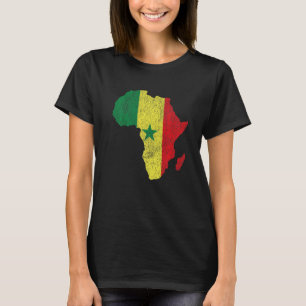 Senegal Flag Afrika Kontinentale Silhouette Gesche T-Shirt