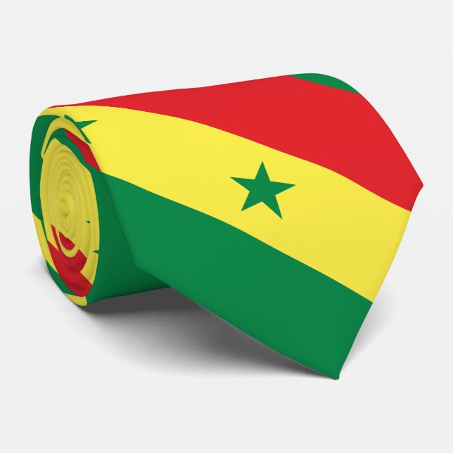 Senegal Flag Krawatte (Gerollt)