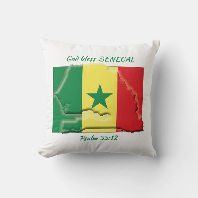 SENEGAL FLAG Patriotic Scripting Custom Kissen (Vorderseite)