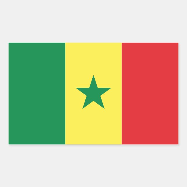 Senegal Flag Rechteckiger Aufkleber (Vorderseite)