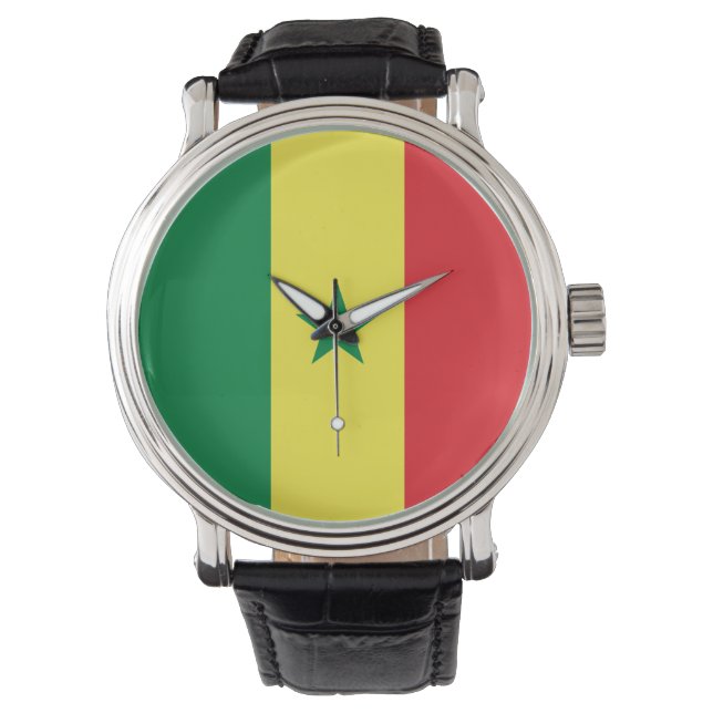 Senegal-Flagge Armbanduhr (Vorderseite)