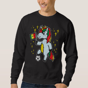 Senegal Flagge Einhorn Fußball Fan Frauen Sweatshirt