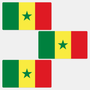 Senegal-Flagge Etiketten