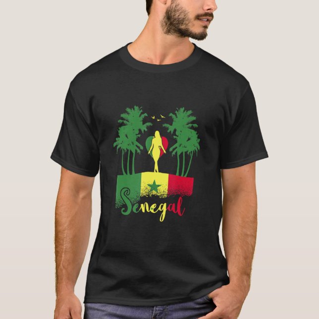Senegal Flagge Frau Senegalese Roots Pride Girde I T-Shirt (Vorderseite)