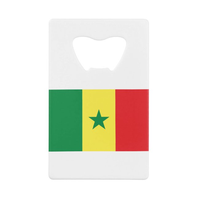 Senegal-Flagge Geldbeutel Flaschenöffner (Vorderseite)