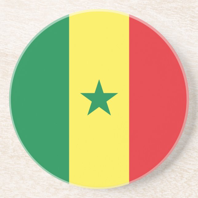 Senegal-Flagge Getränkeuntersetzer (Vorne)